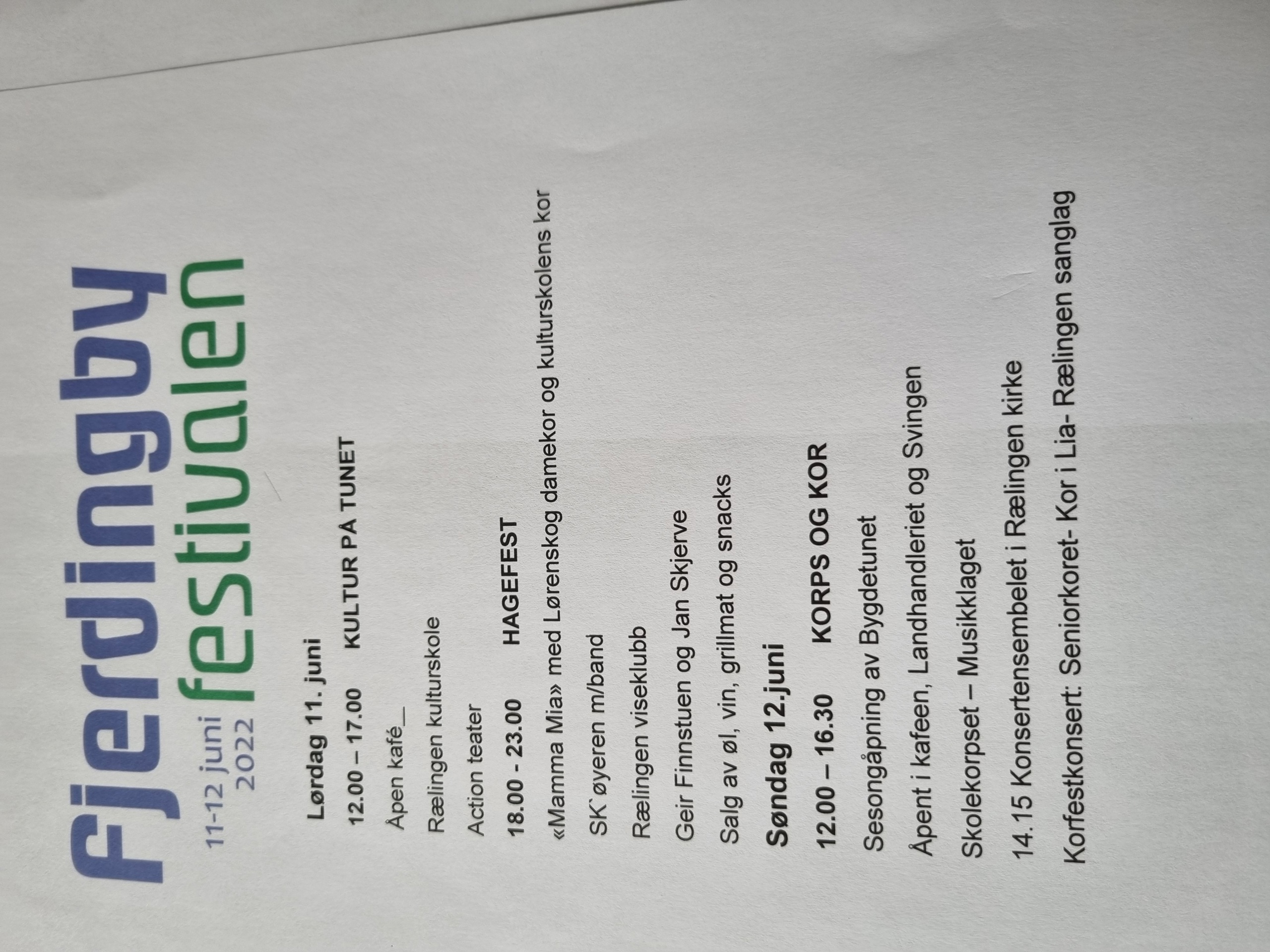 Fjerdingbyfestivalen - program 2022